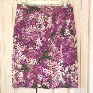 J Crew Violet Print Pencil Skirt